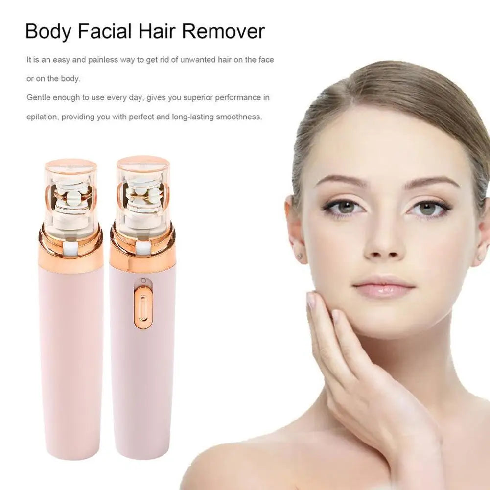 1pc Electric Eyebrow Trimmer Mini Eye Brow Epilator Lipstick Women Portable Shaver Removal Tool Hair Painless Shape C5T2