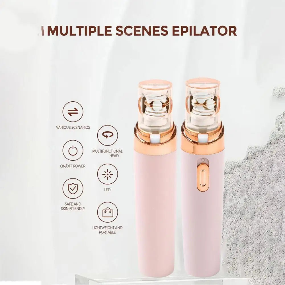 1pc Electric Eyebrow Trimmer Mini Eye Brow Epilator Lipstick Women Portable Shaver Removal Tool Hair Painless Shape C5T2